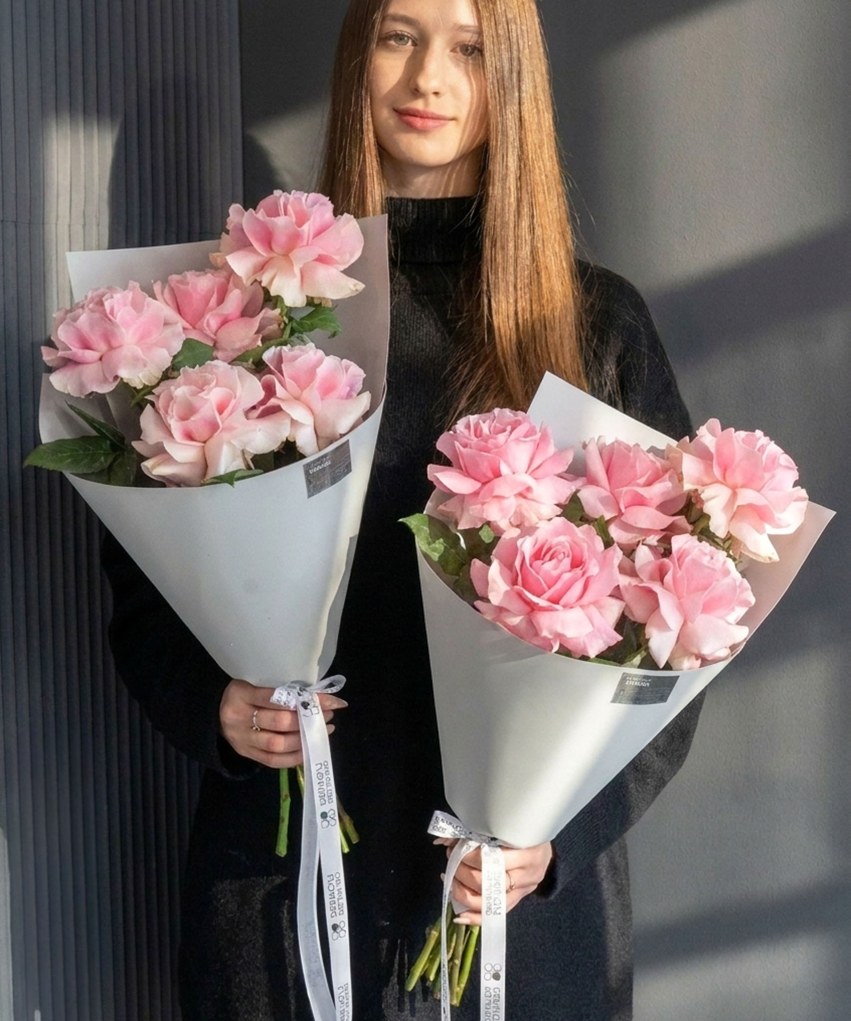 Букет из 5 французских роз "Пинк Мондиаль" Эквадор