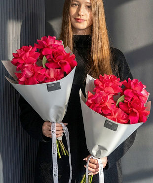 Букет из 5 французских роз "Пинк Флойд" Эквадор